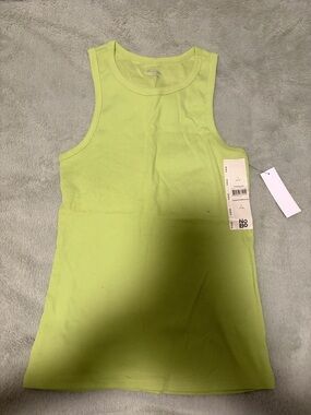 Neon Lime Ribbed Tank